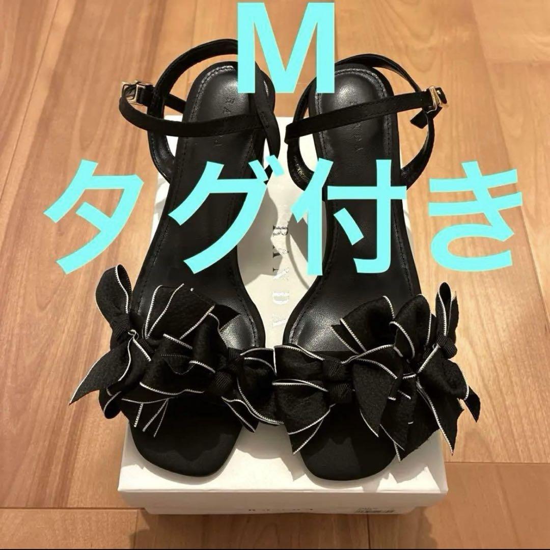 RANDA ランダ ミニリボンストラップサンダル M 黒 リボン サンダル ミニリボンストラップサンダルRANDA公式サイト