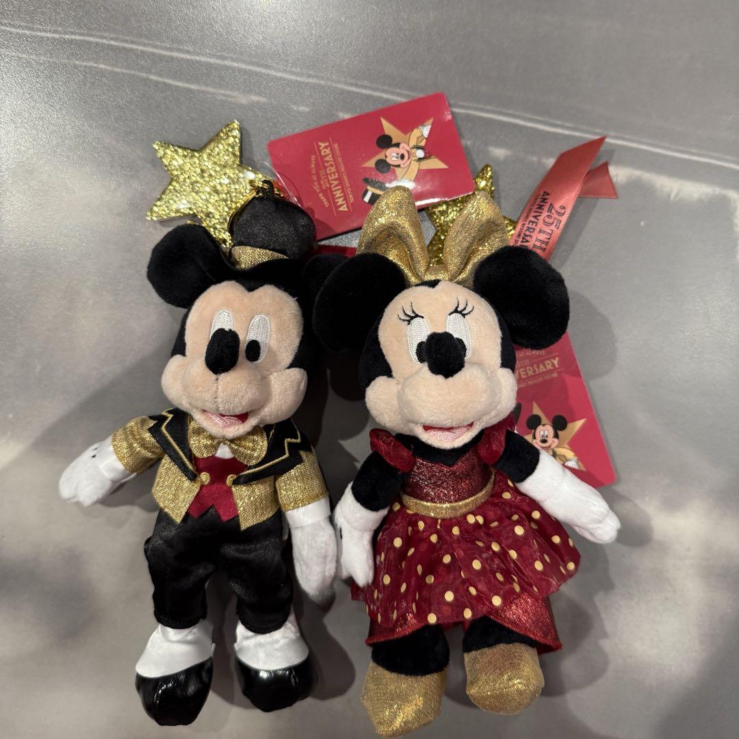 品質検査済 ディズニーストア 25周年 ミキミニ ぬいぐるみキーチェーン ストラップ