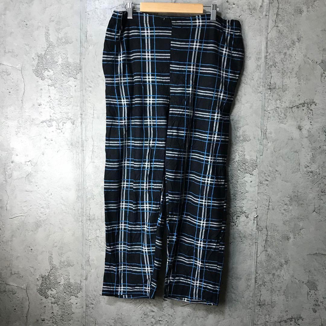 Y2022古着　パジャマパンツ　チェックパンツ　黒　白　青　90s Y2K