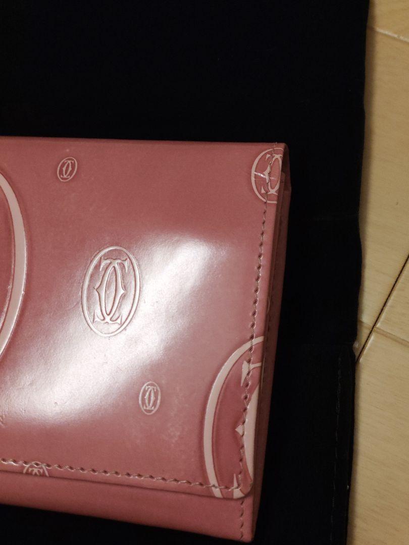 Cartier カルティエ 二つ折り 長財布 ピンク ハッピーバースデー