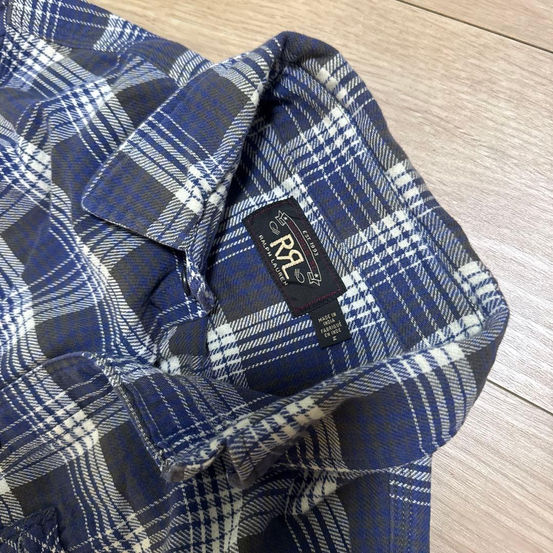 RRL ネルシャツ ブルー Mサイズ RRL ネルシャツ ブルー Mサイズ