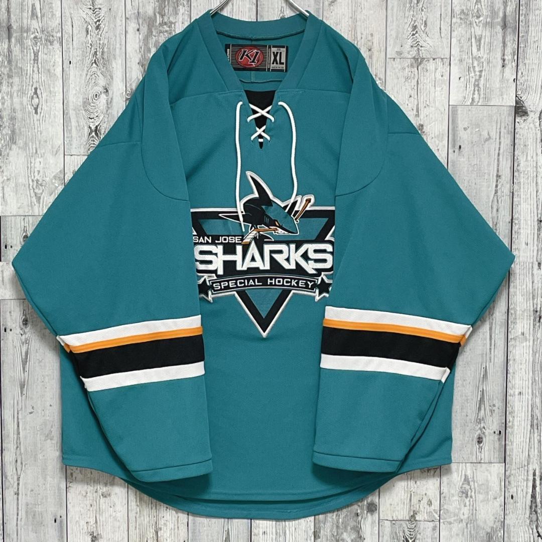 NHLシャークス 刺繍ロゴ