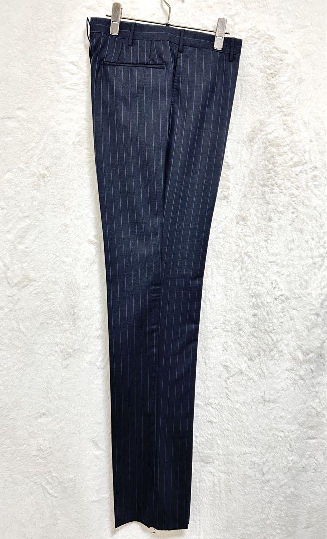 【新品】春夏物 英国 HEALD生地 メンズ スーツ A5 M グレーストライプ