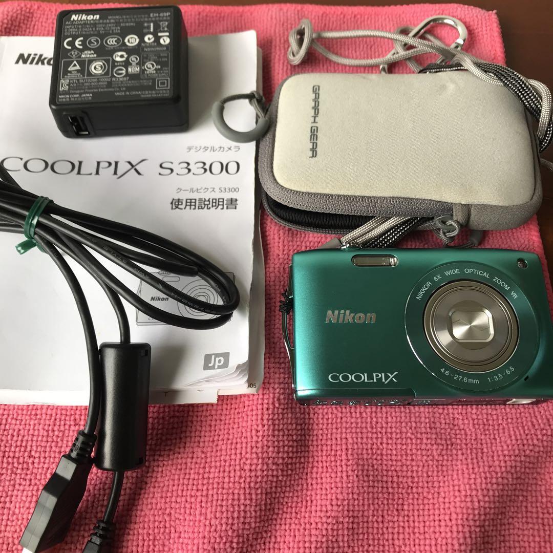 Nikon COOLPIX S3300 ミントグリーン 純正バッテリー付 稼動品
