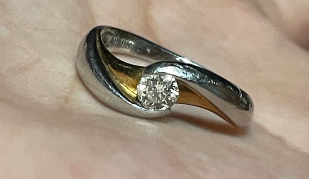 Pt900 K18 コンビ リング