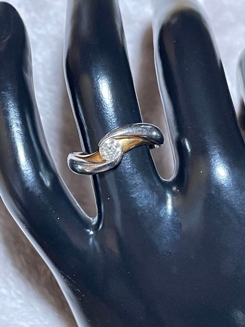 Pt900 K18 コンビ リング