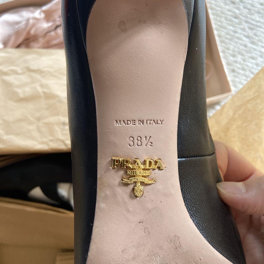 PRADA 超美品 プラダ パンプス ＃34 1/2 エナメル ブラック