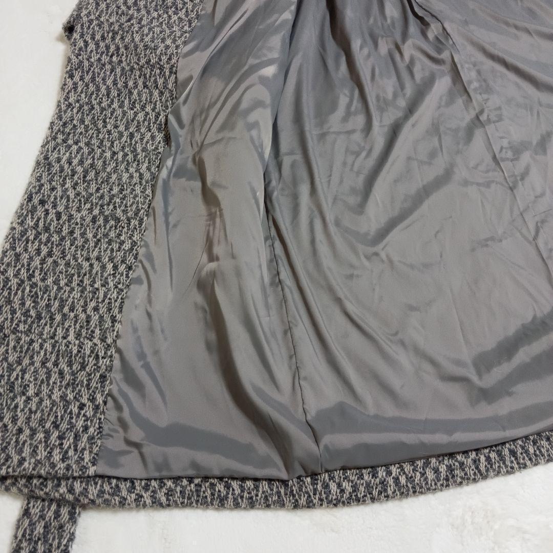 【アルパカ混】フレイアイディー チェスターガウンコート リボンベルト グレー 0 【アルパカ混】フレイアイディー チェスターガウンコート リボンベルト グレー 0