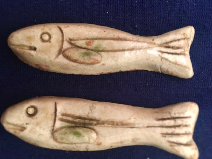 珍品 初期 北大路魯山人 染付 魚形 箸置 箸枕 6客