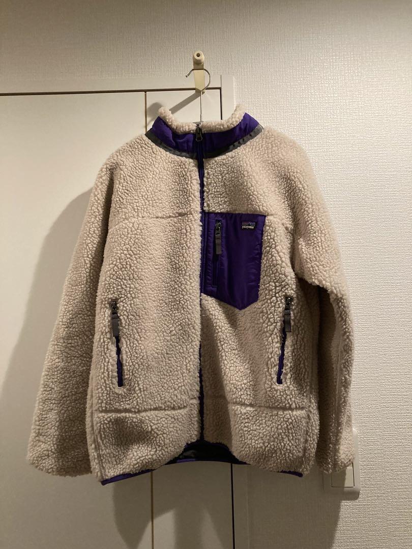 patagonia フリースジャケット　レトロx キッズXL ベージュ/紫