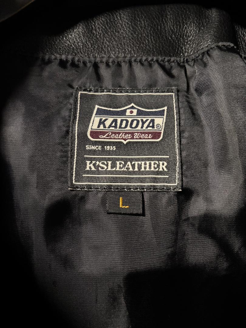 KADOYA（カドヤ）革ジャン：フーデッドライダース（ブラック・Lサイズ）