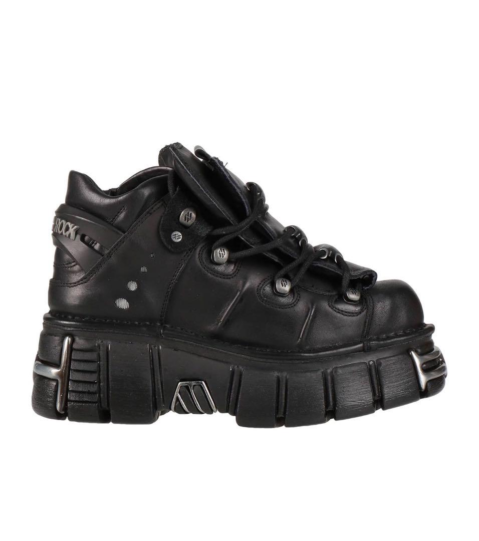 New Rock サイズ37 New Rock Ankle Boot Black Tower size 37 USA size 7 | eBay