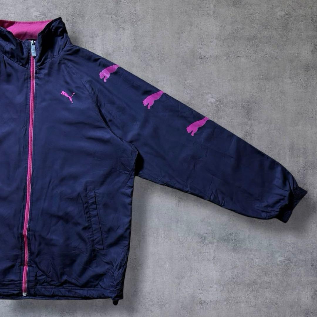 【希少カラー】y2k/PUMAプーマ/トラックジャケット/パープル/デカロゴ/M PUMA ピンク刺繍ロゴトラックジャケットジャージY2K