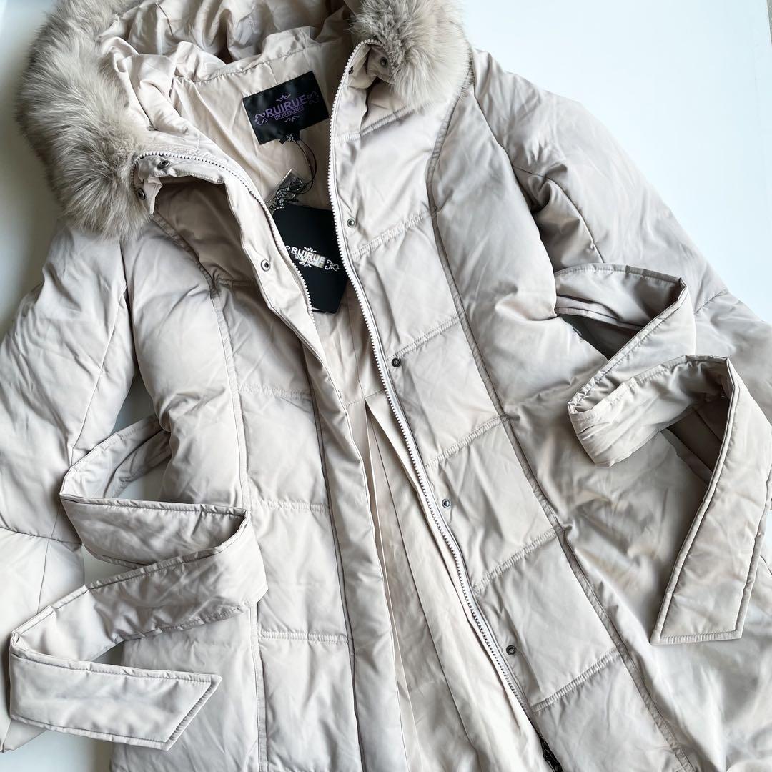 RUIRUE BOUTIQUE ダウンコート ファー L グレージュ 新品