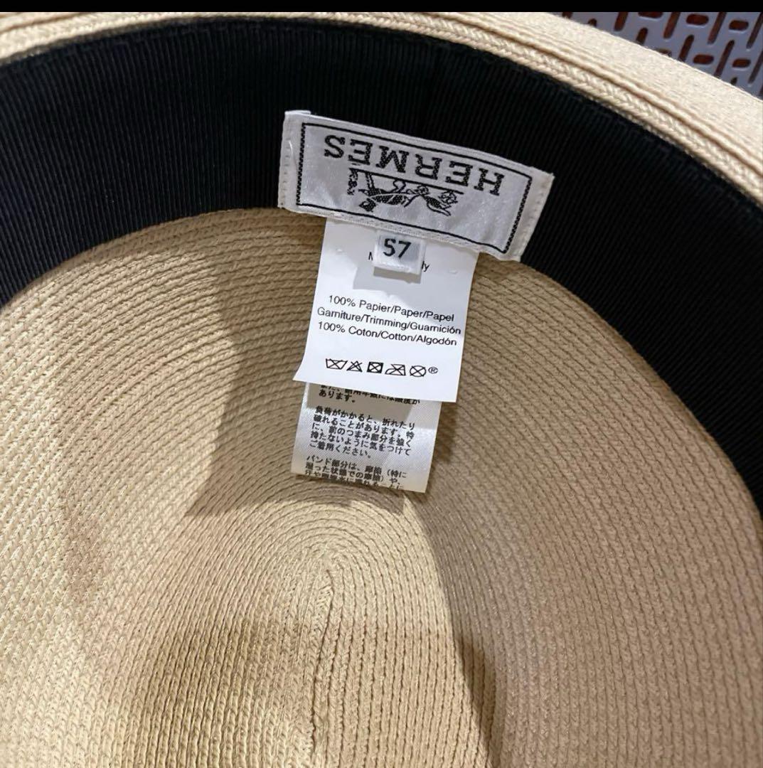 エルメスストローハット57 HERMES - HERMES(エルメス) 57 ストローハット キャップハット