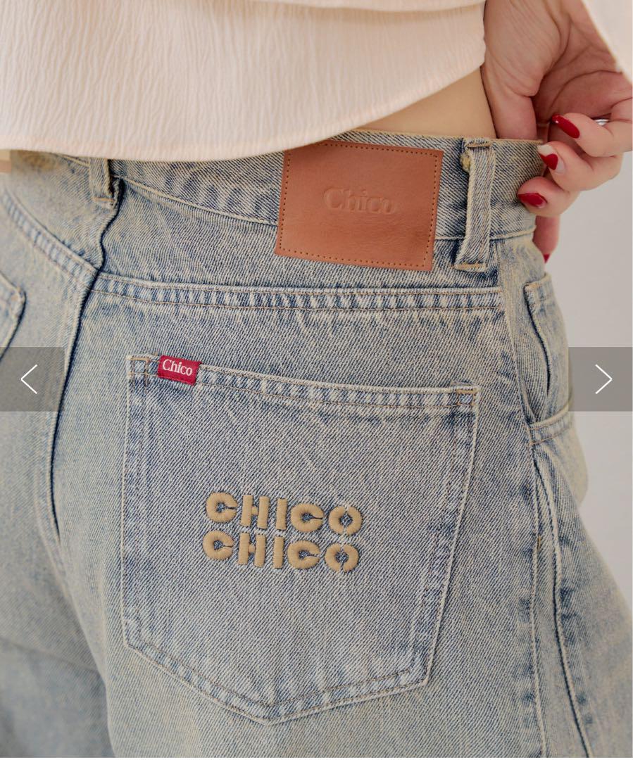 chico チコ　ルーズワイドデニム　LBLE ライトブルー　s