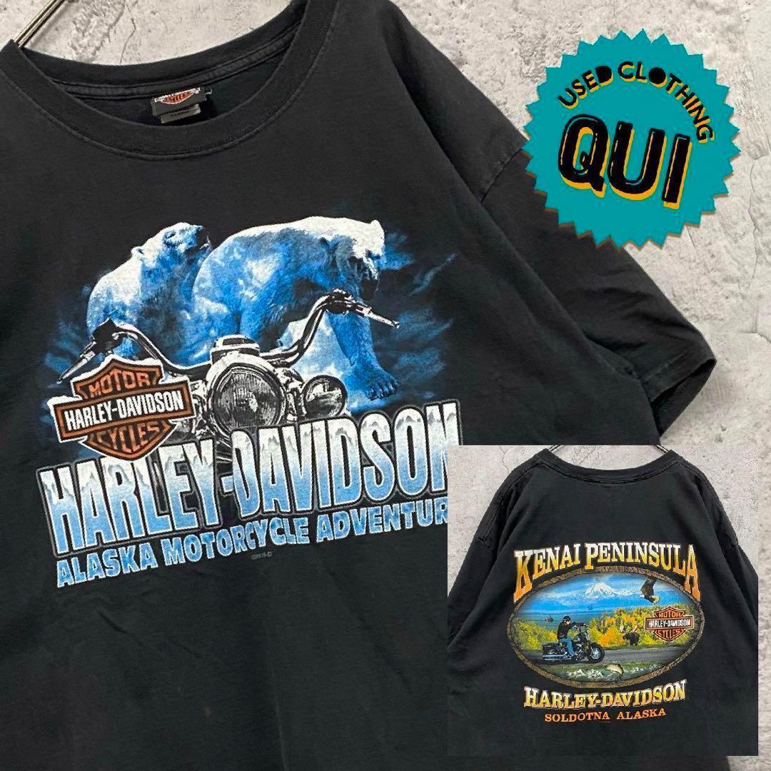 レア00s US古着○両面プリントTシャツ ハーレーダビッドソン メンズ2XL