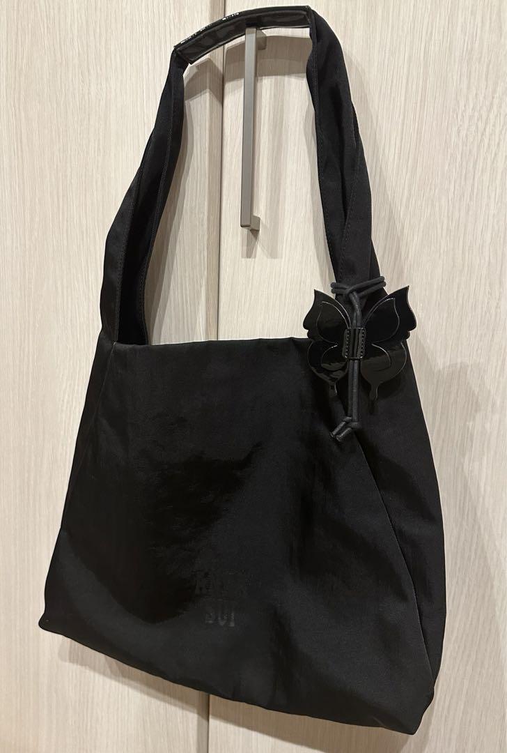 定価以下蝶チャームブラックトートバッグ み