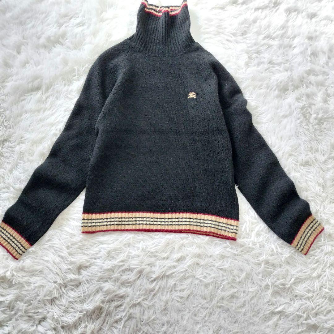 【BURBERRY/バーバリーブルーレーベル】【M】長袖ニット　セーター　黒