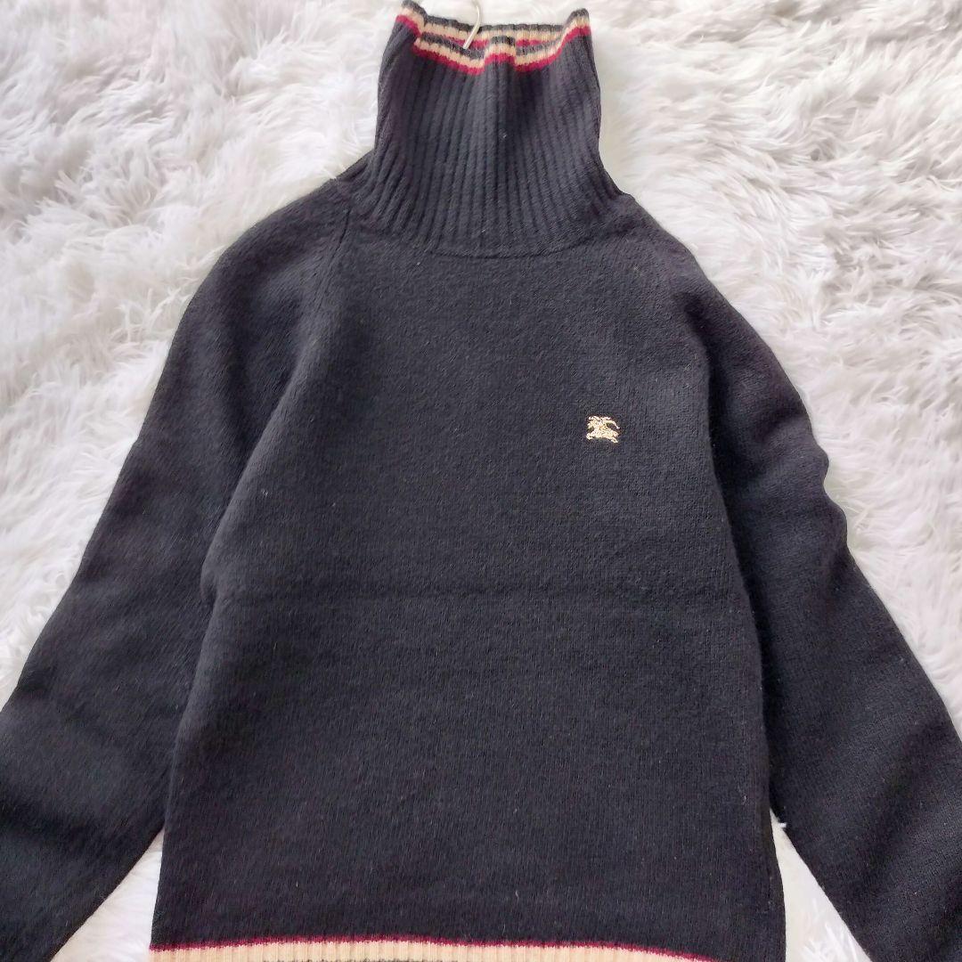 【BURBERRY/バーバリーブルーレーベル】【M】長袖ニット　セーター　黒