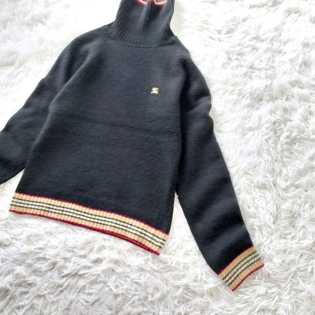【BURBERRY/バーバリーブルーレーベル】【M】長袖ニット　セーター　黒
