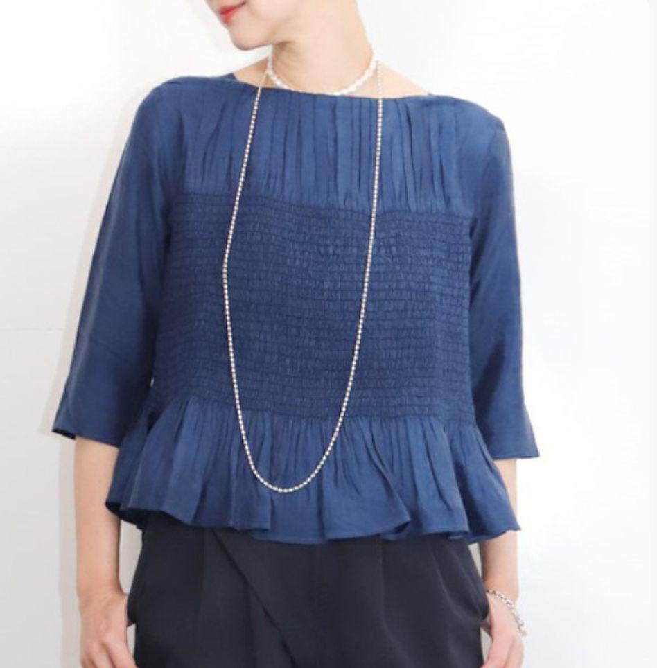 【新品未使用】シーオール OVER GATHER シルクブラウス
