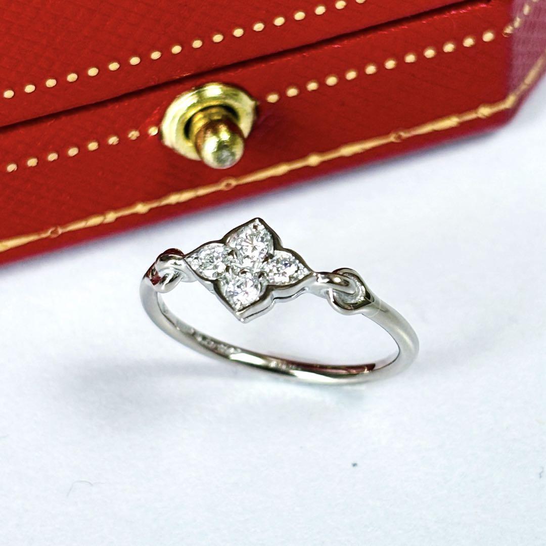 最も優遇 ホワイトゴールド ダイヤ ヒンドゥ カルティエ 美品 リング 50 10号 アクセサリー