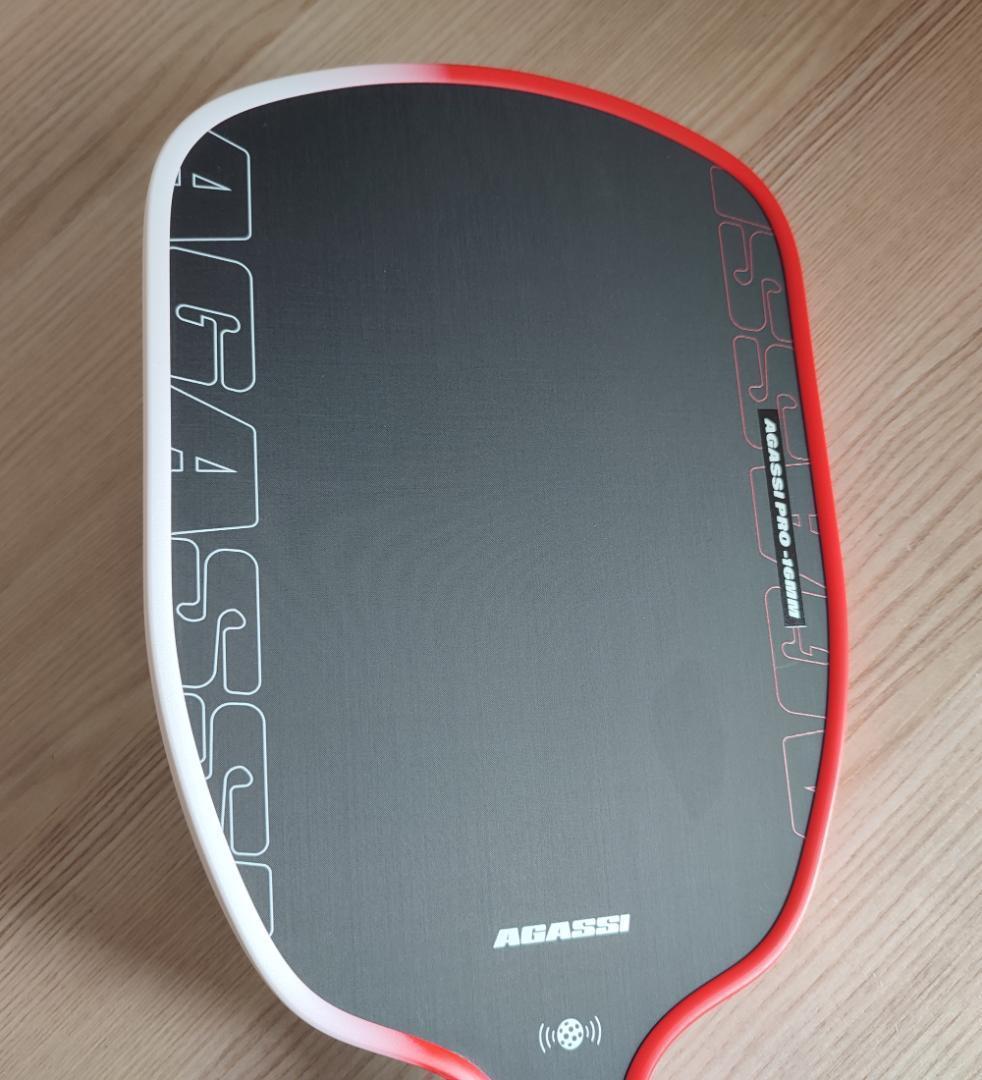 ピックルボール パドル AGASSI T700カーボンファイバー 赤 白