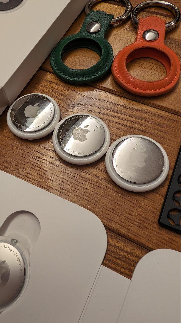 Apple　AirTag エアタグ　本体　4個　キーホルダー　カード型　付き