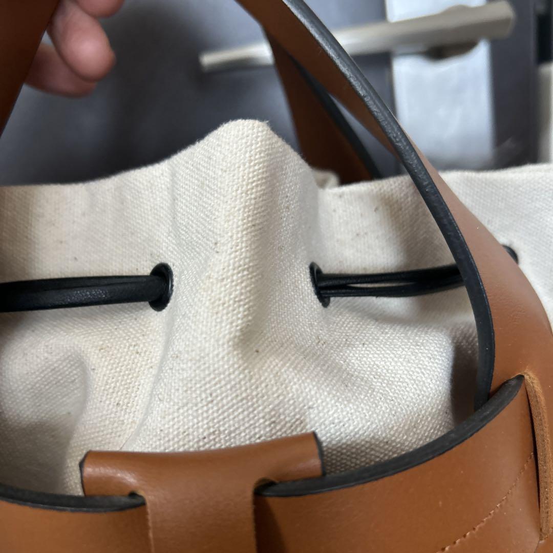 THE VANメッシュ茶合皮カゴバッグ 布巾着付き - バッグ