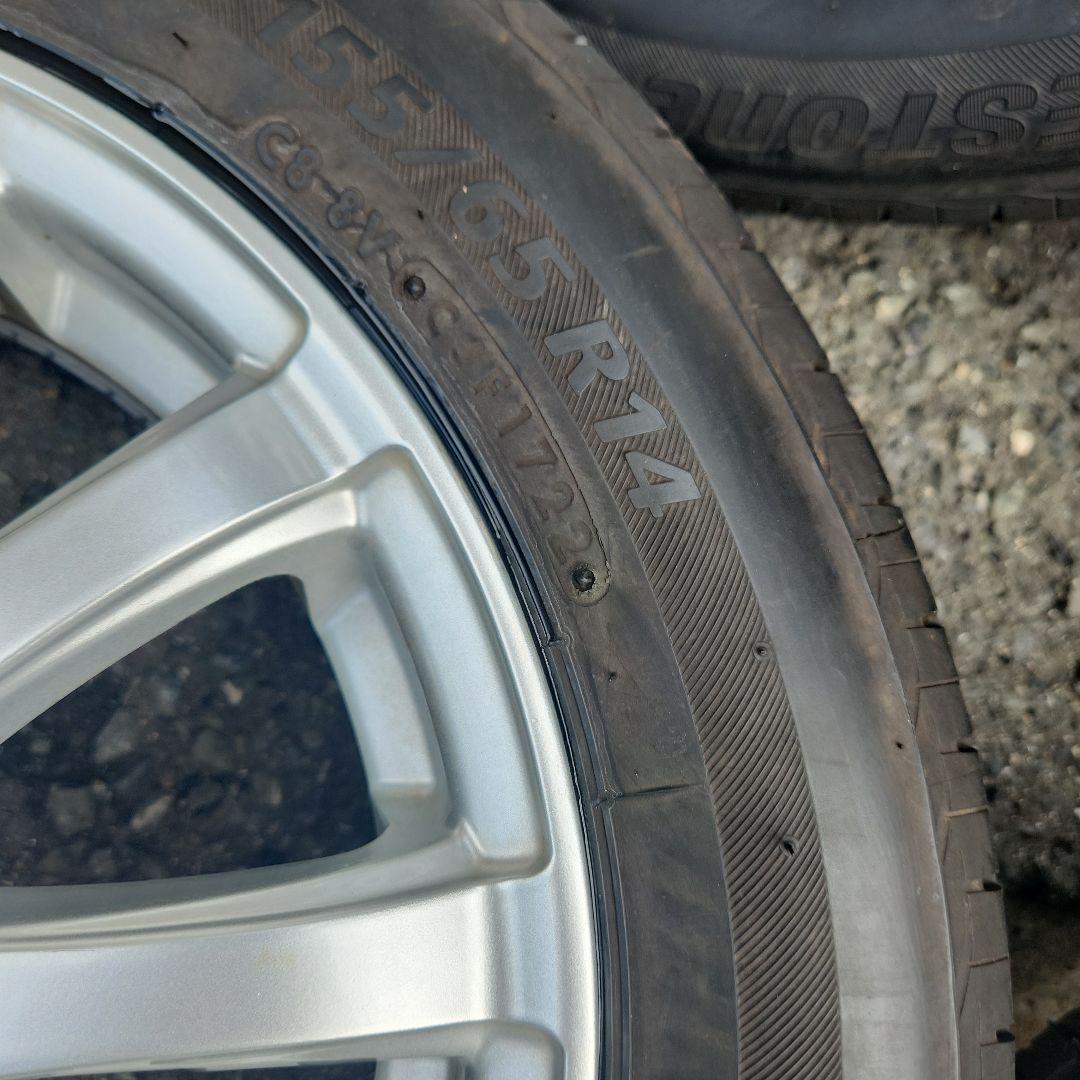 155/65R14　サマータイヤ　アルミホイール付き　4本セット