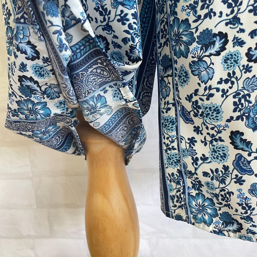 美品/エイチアンドエム/ペイズリー/ペーズリー/バンダナ/ボアフリースジャケット H\u0026M19年夏「ペイズリー柄＆アースカラー」のマキシ丈ドレスやワイド