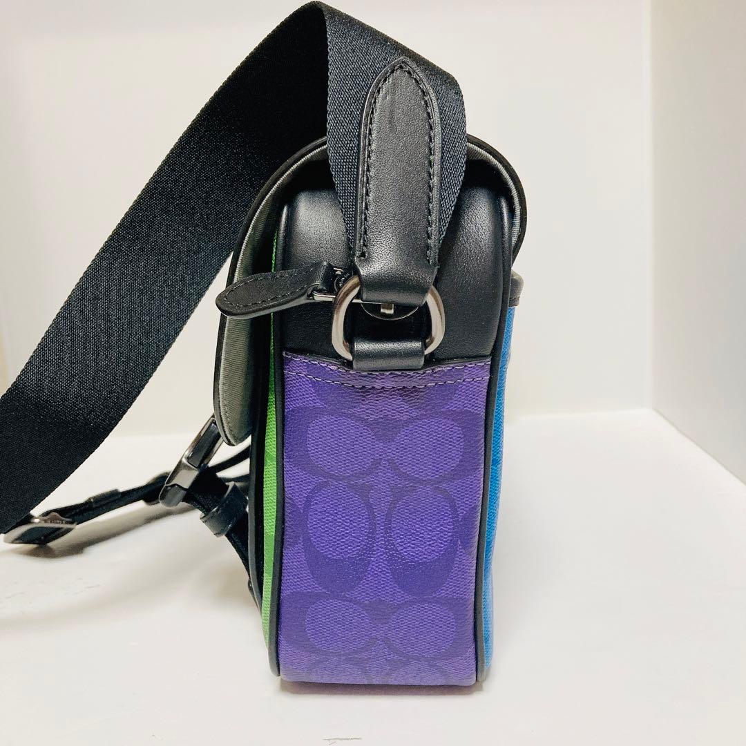 希少 COACH コーチ トラック クロスボディ レザー PVC マルチカラー 希少 COACH コーチ トラック クロスボディ レザー PVC マルチカラー