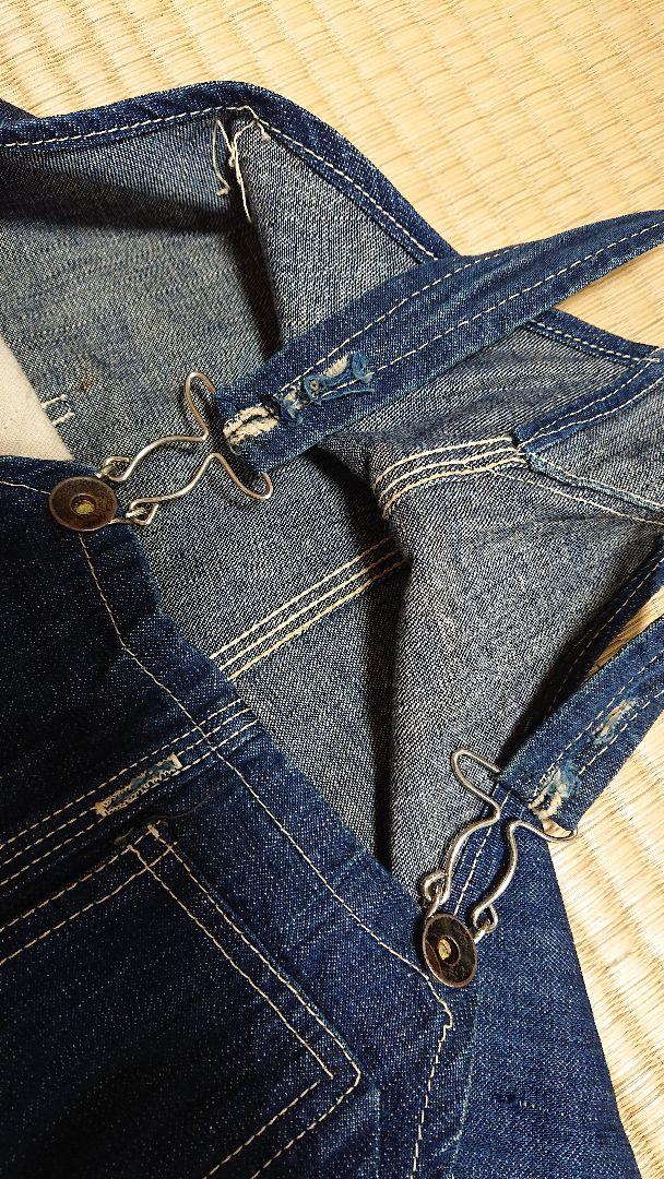 30s vintage denim overall 片ポケ 濃紺