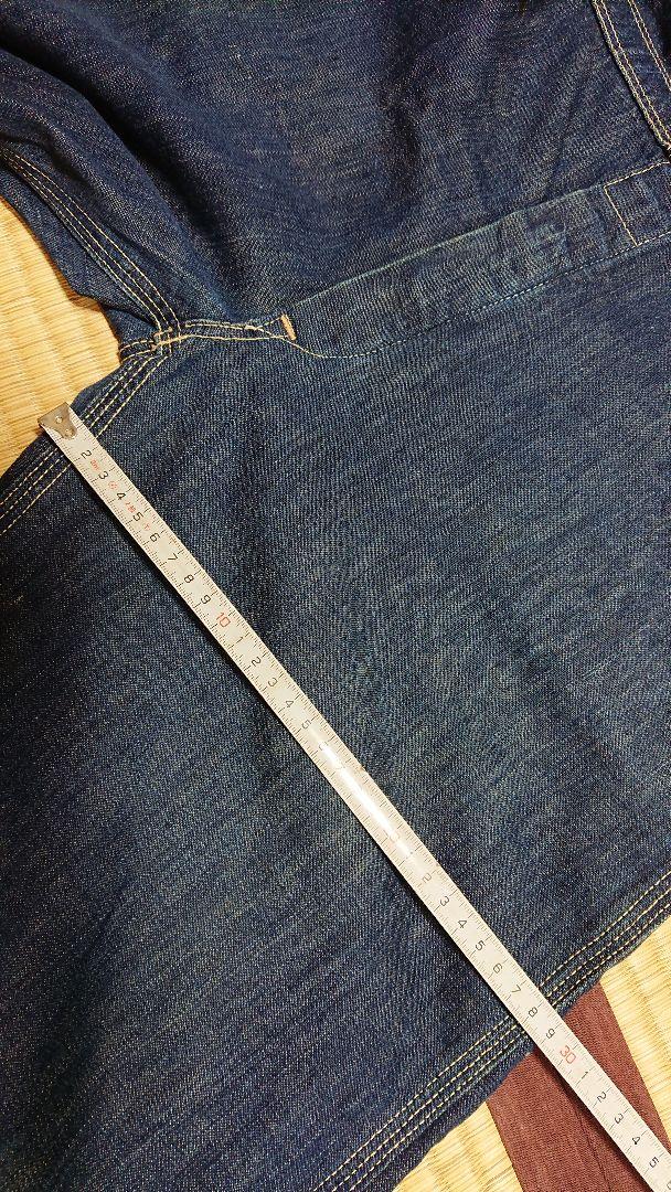 30s vintage denim overall 片ポケ 濃紺