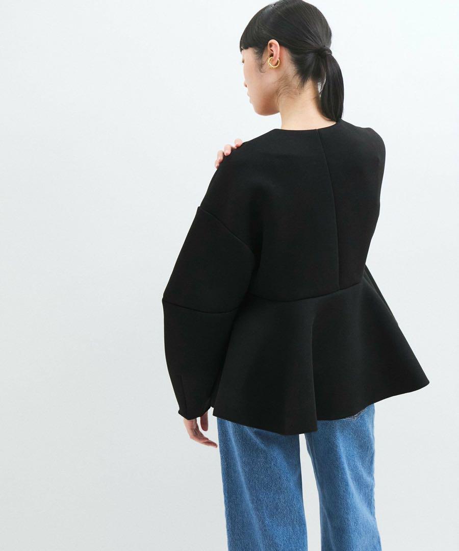 エッグブローチ付きペプラムカーディガン ADAM ET ROPE' FEMME