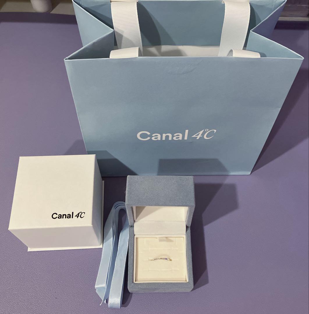 Canal ４℃ K10ホワイトゴールド ピンキーリング　3号