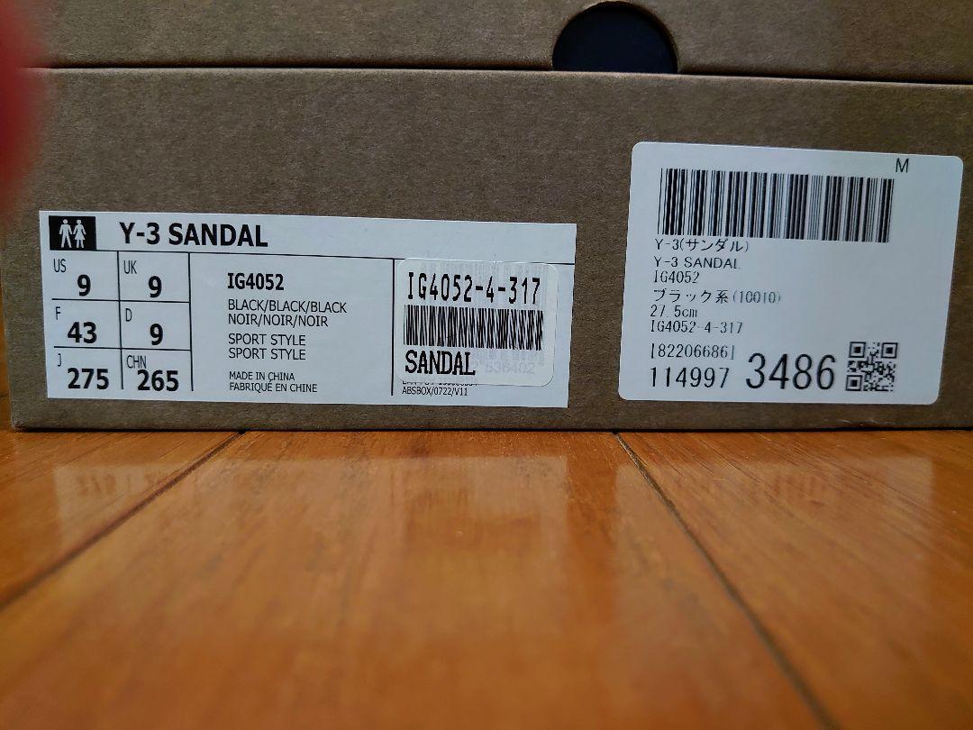 Y3/ワイスリー/SANDAL BLACK 27.5