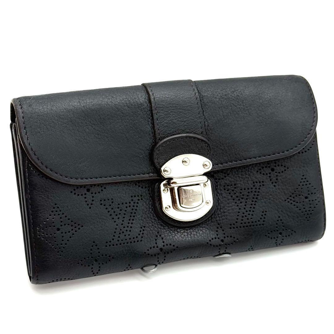 極上美品❣️ルイヴィトン モノグラム マヒナ イリス ブラック 長財布 L34