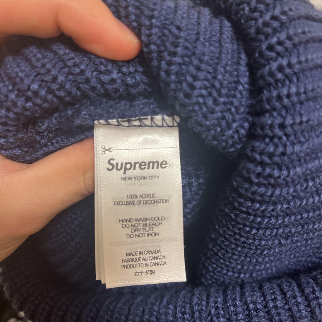 Supreme ネイビー ニット帽 - メルカリ