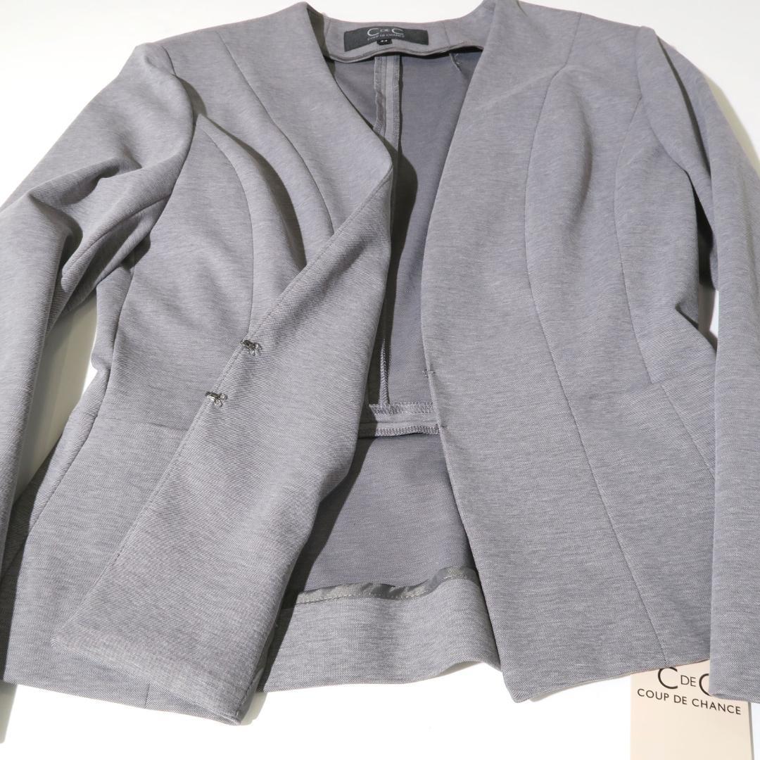 新品 COUP DE CHANCE ストレッチ ノーカラージャケット 洗える 新品 COUP DE CHANCE ストレッチ ノーカラージャケット 洗える