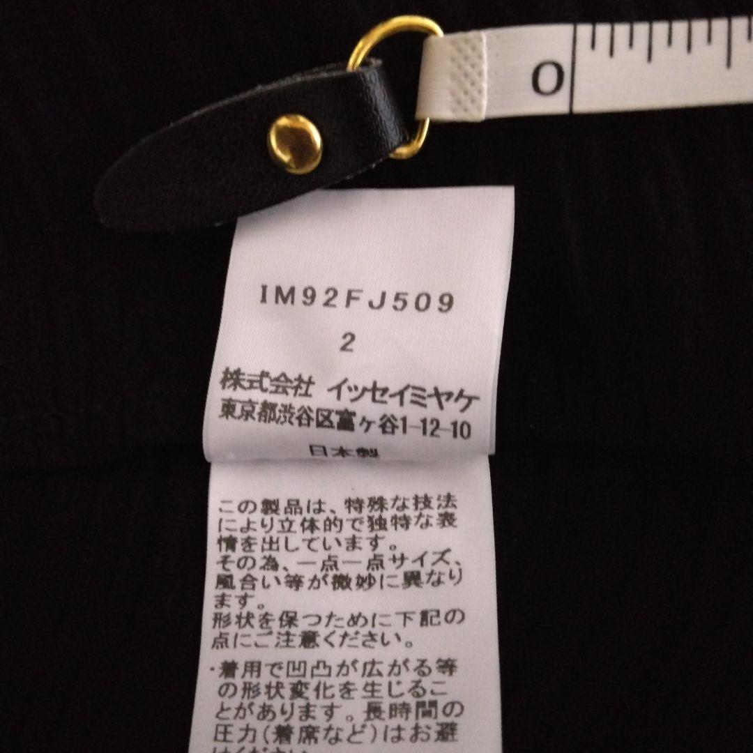 イッセイミヤケ　黒のベイクドストレッチトップス