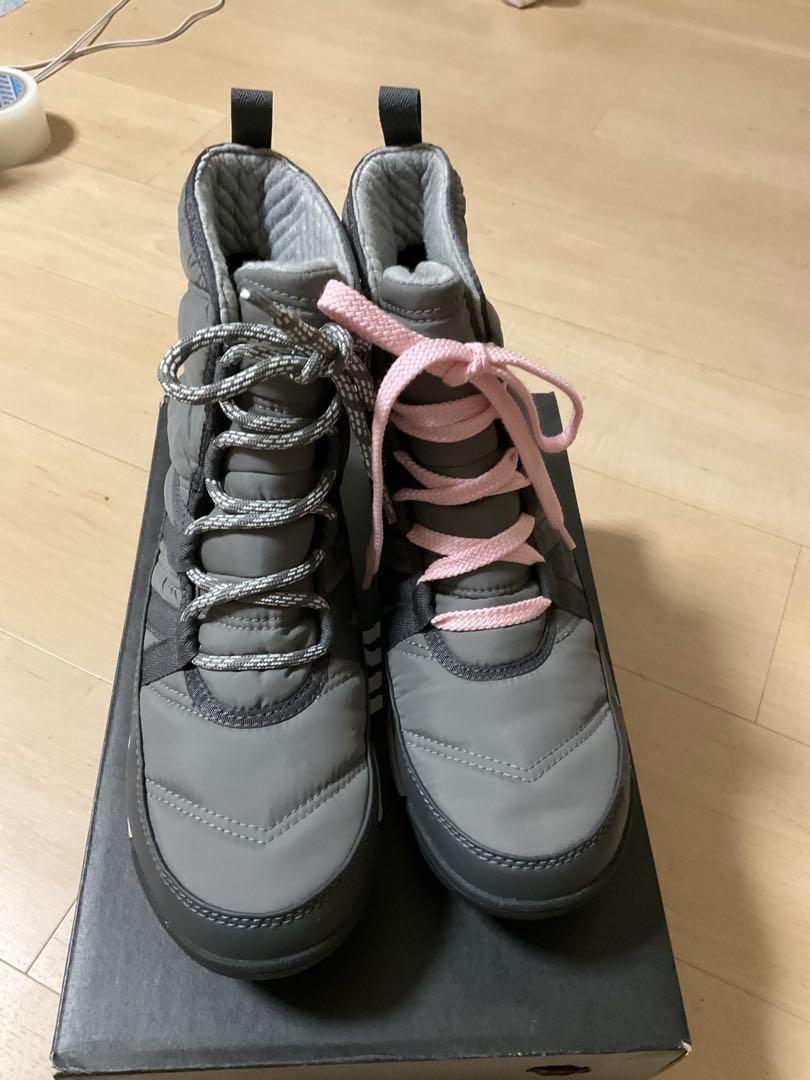 SOREL スノーブーツ 27cm グレー 新品未使用品 箱付き SOREL スノーブーツ 靴紐(グレー/ピンク) レディース 26cm