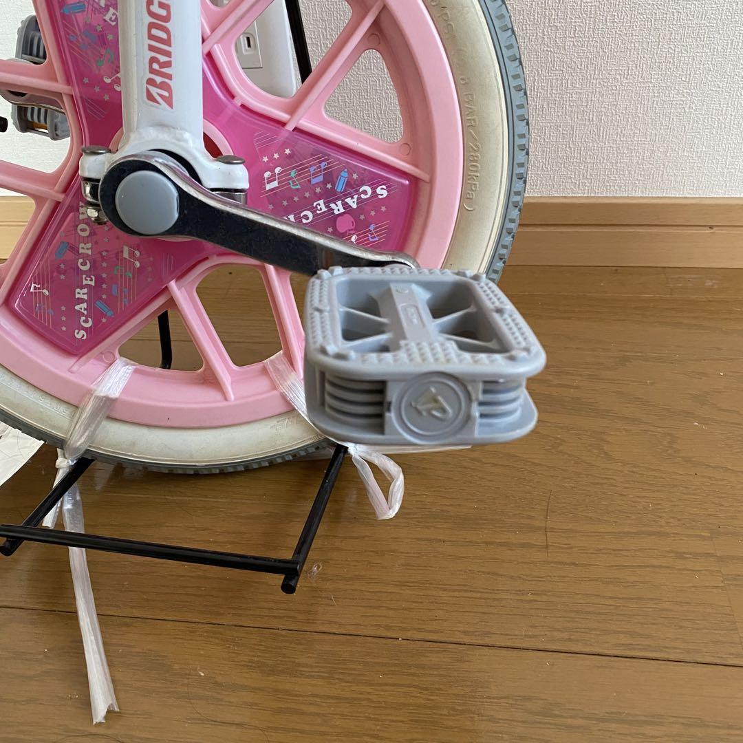 【未使用★早いもの勝ち】ピンク 一輪車 スケアクロウ スタンド付き 14インチ