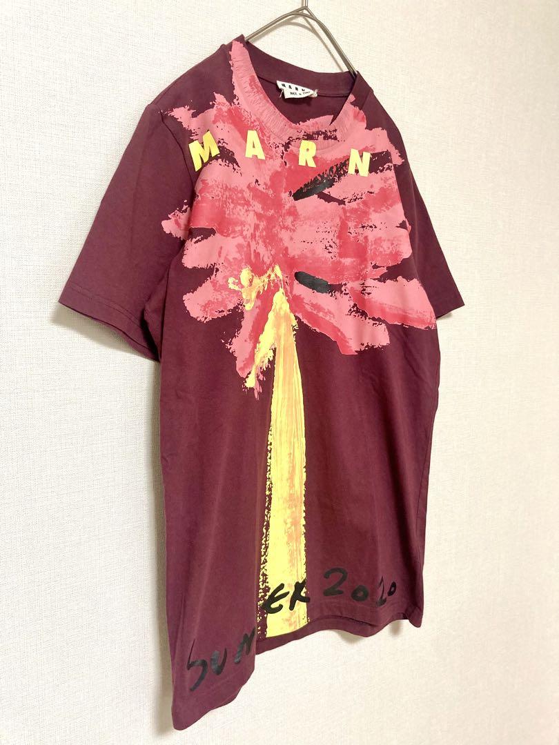 マルニ　ロゴ　ドローイング　フラワー　tシャツ 半袖　メンズ　花柄　44