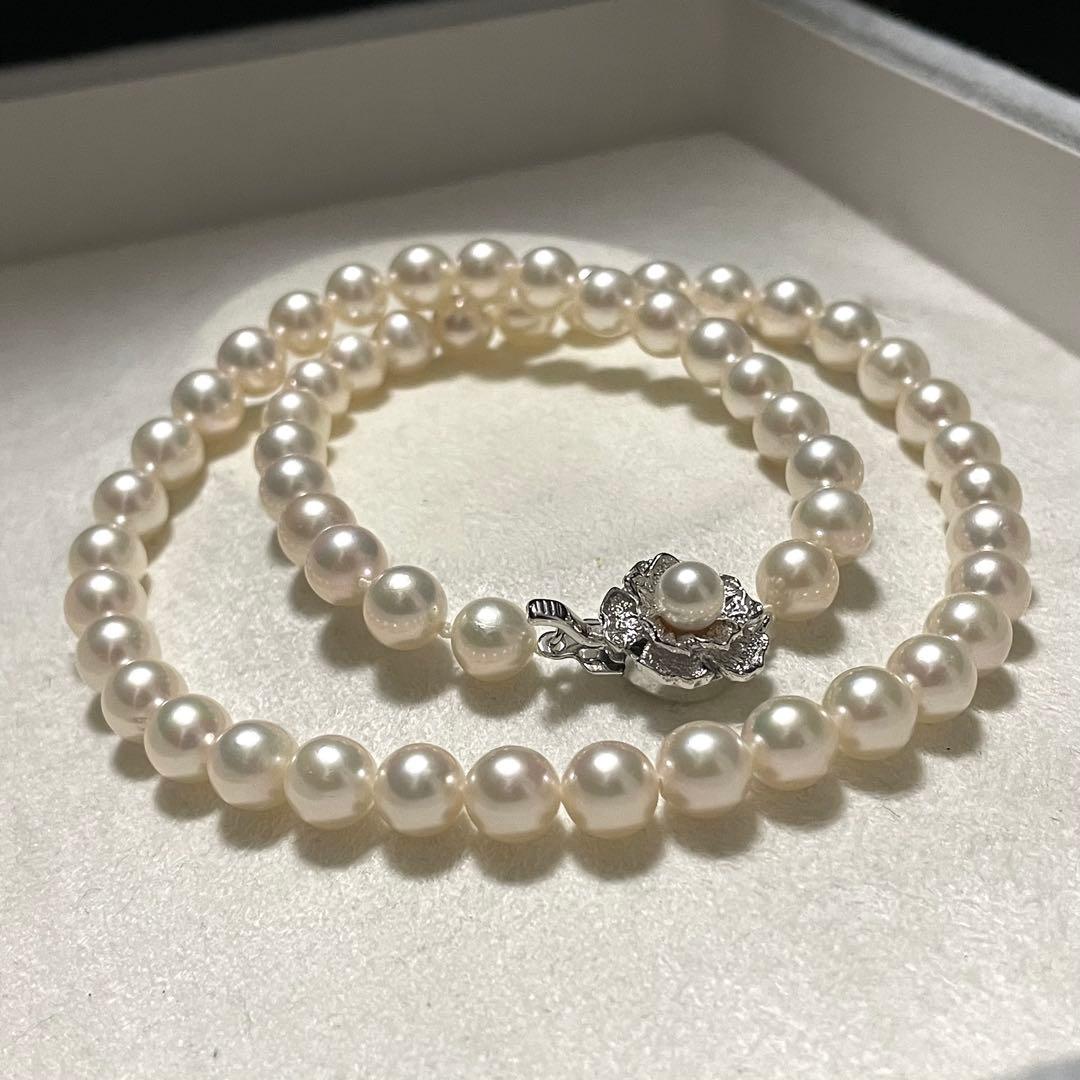 テリ良✨鑑別書✨ケース】 あこや真珠 ネックレス 7.0-7.5 アコヤ テリ良✨鑑別書✨ケース】 あこや真珠 ネックレス 7.0-7.5 アコヤ