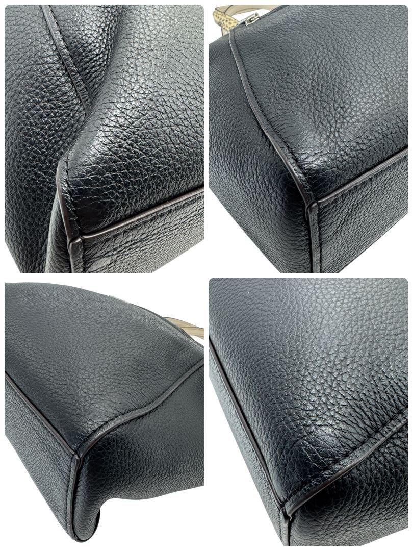 美品COACH コーチレザーブラックパイソン2wayトートバッグ