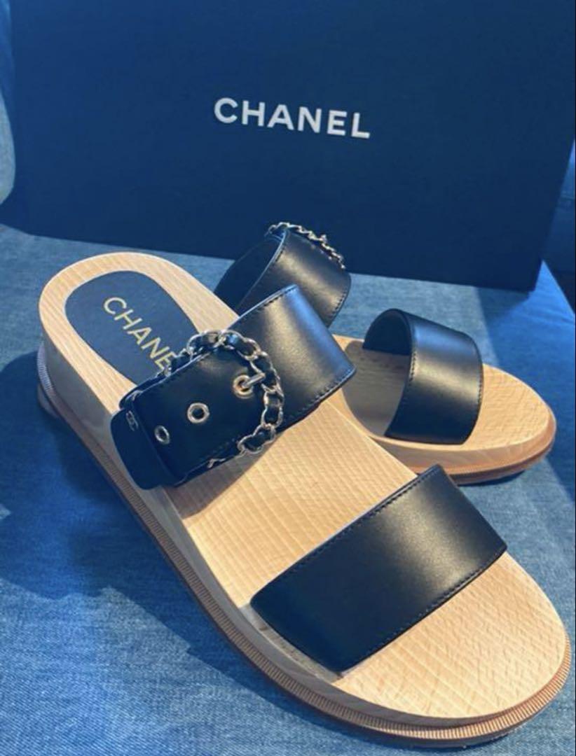 CHANEL ブラック サンダル - メルカリ