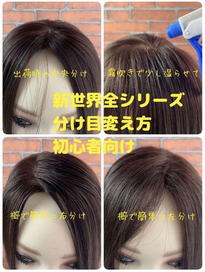 真2025新世界超人工肌レミー100%ウィッグ　ヘアピース　総手植え部分ウィッグ