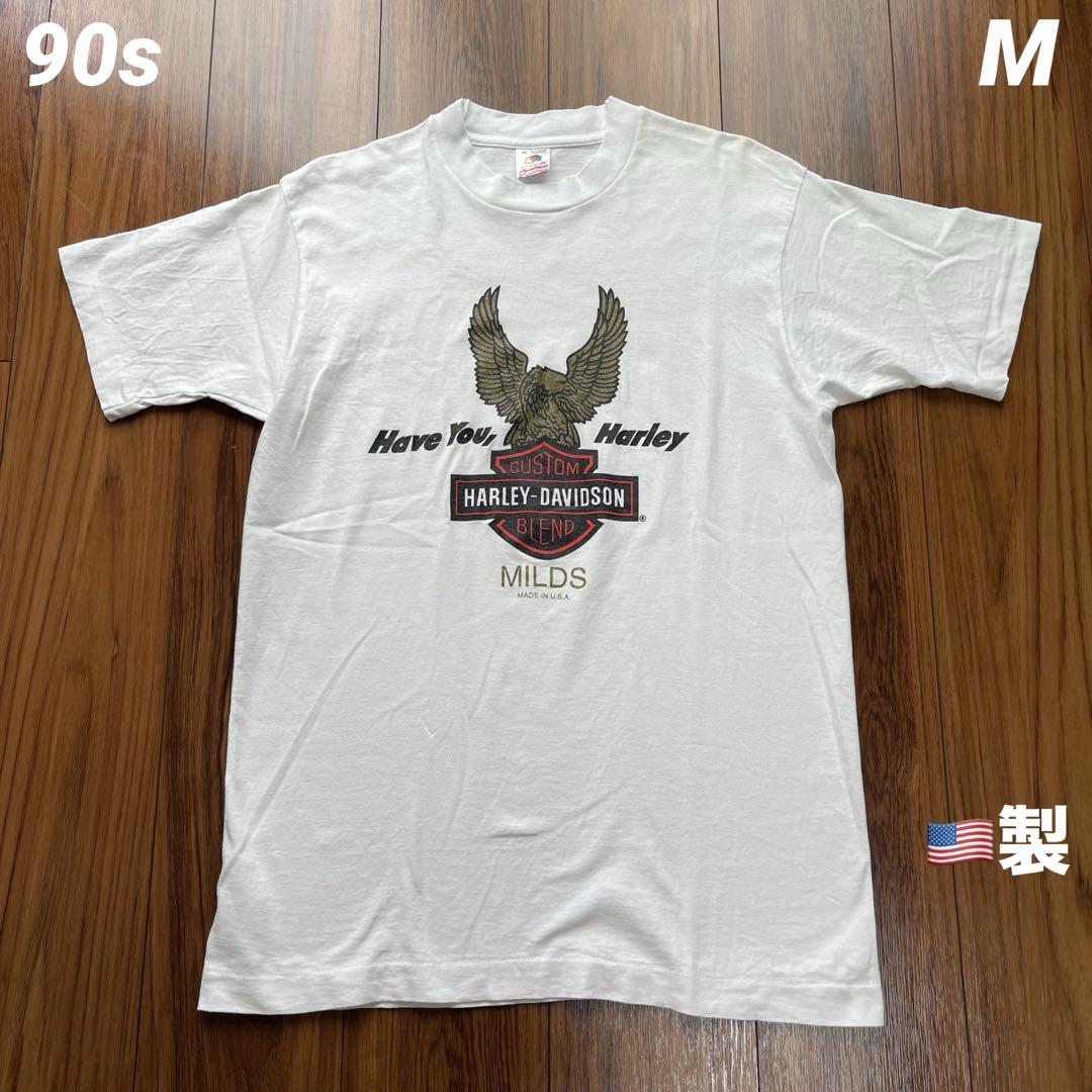 90s ハーレーTシャツ フルーツボディ 白 M madeinusa イーグル